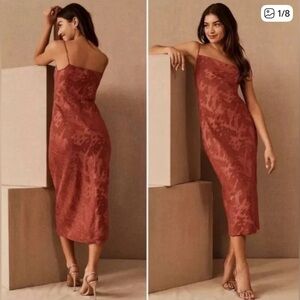 HUTCH ANTHROPOLOGIE Kinsey Burnout cowl neck slip midi wedding guest dress 2